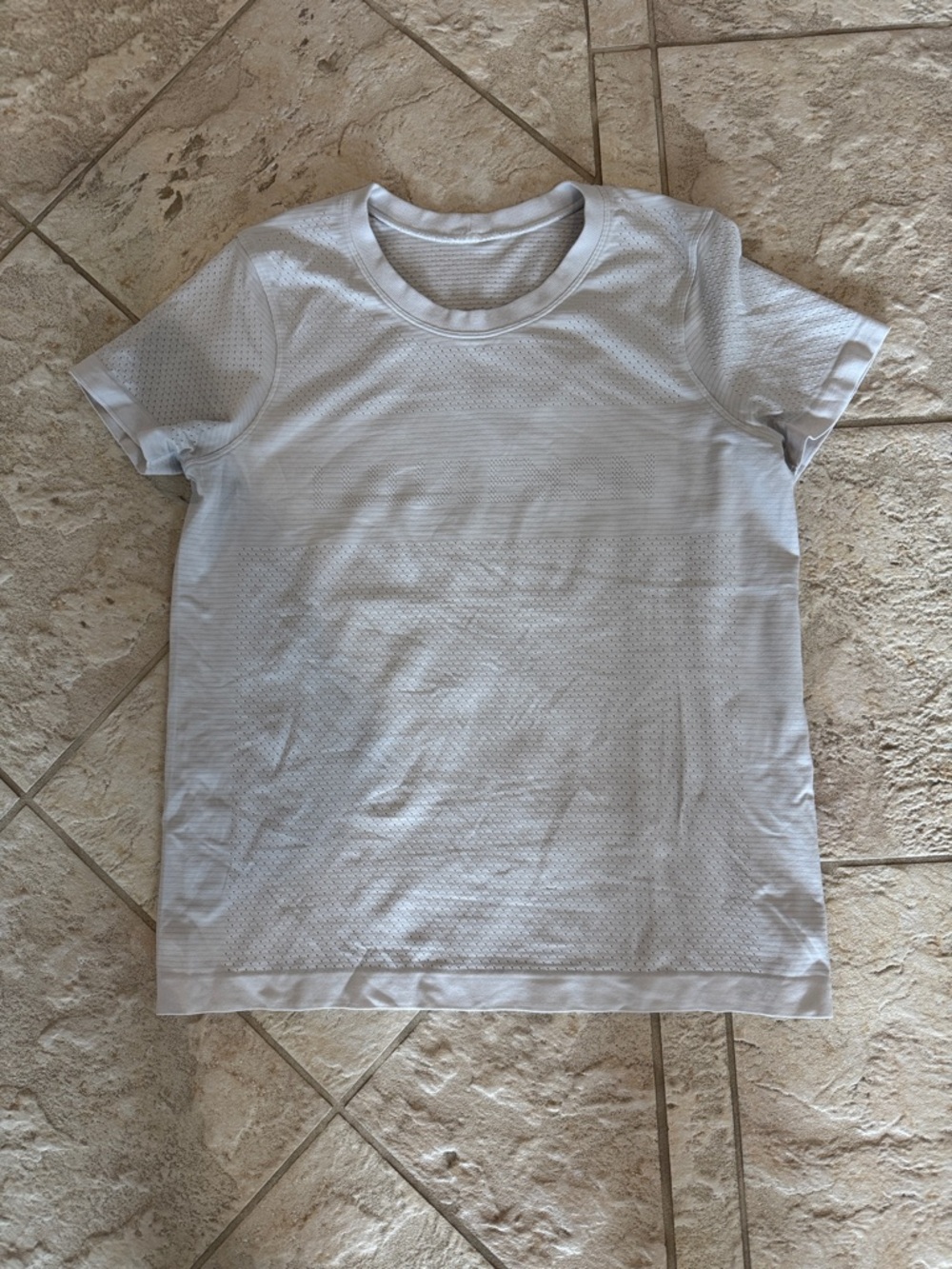 lululemon athletica White Short Sleeve Mesh Performance Tee